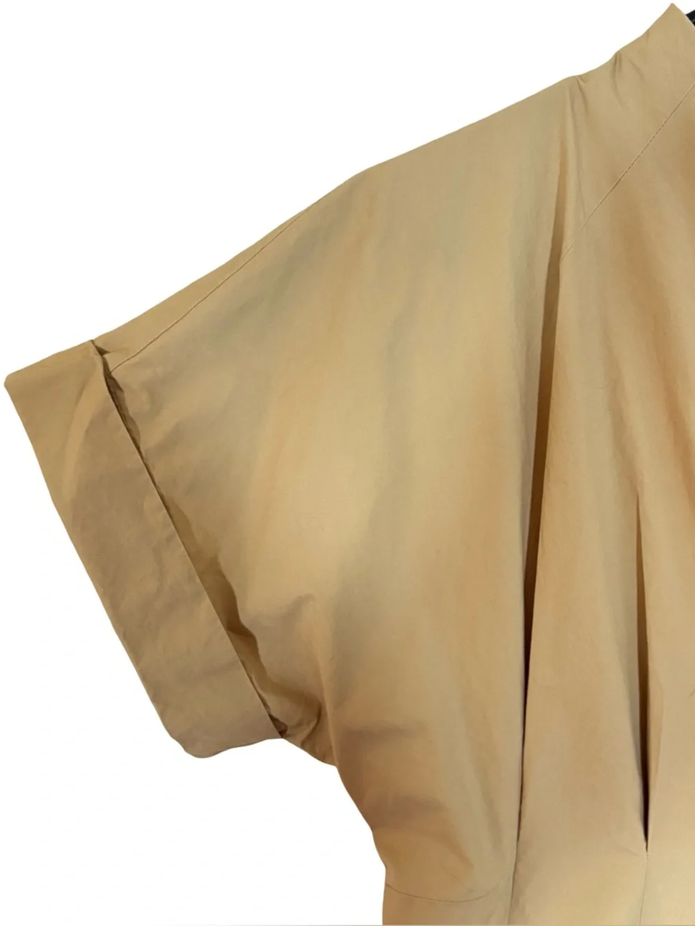 Banana Republic Cotton Poplin Shirt Dress Sandstone Midi Fit Flare 8 - Picture 5 of 10